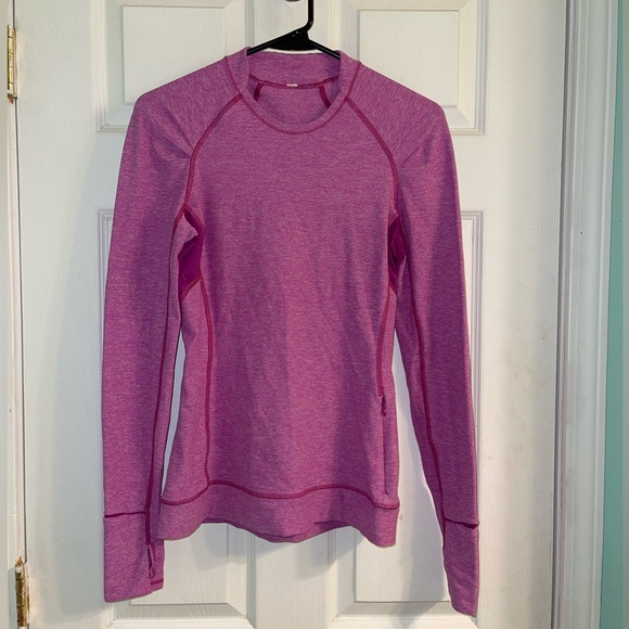 Lululemon Think Fast Long Sleeve Heathered Ultra Violet Top - Picture 3 of 10